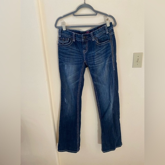 ROCK AND ROLL COWGIRL WOMENS STUDDED LOW RISE JEANS SIZE 30 X 34 - Picture 9 of 9